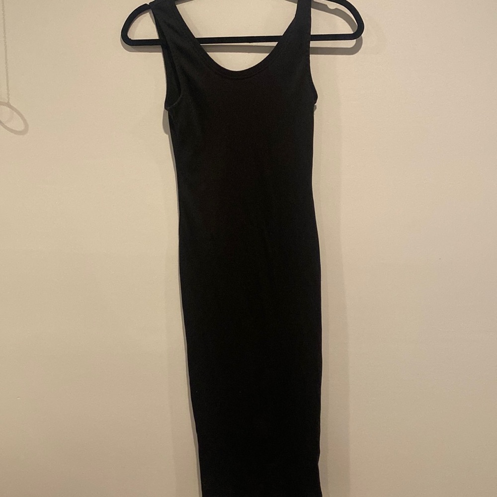BLACK RIBBED DRESS SZ M